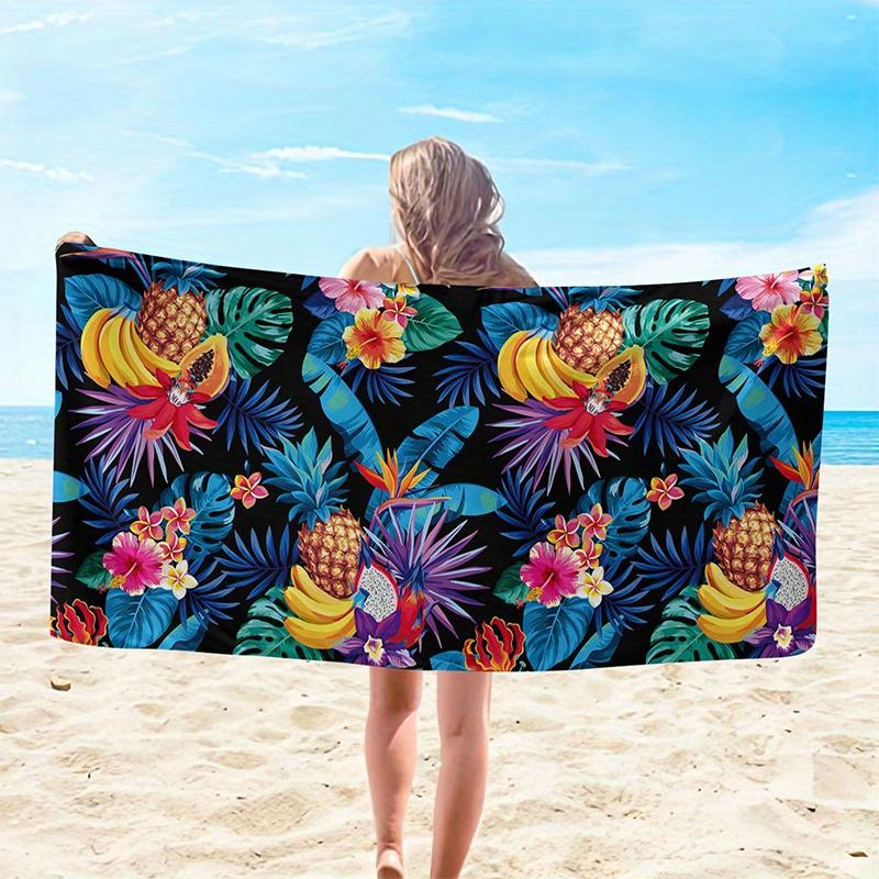 

Beach Towel Tropical Beach Towel Patterned Sunscreen And Windproof Suitable For Swimming Pool Camping Travel Blanket W40*H60(CM)