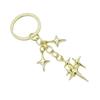 Elegant Cutout Four Pointed Star and Moon Keychain Pendant Durable Alloy Lightweight for Women Gift Bag Charm Accessory