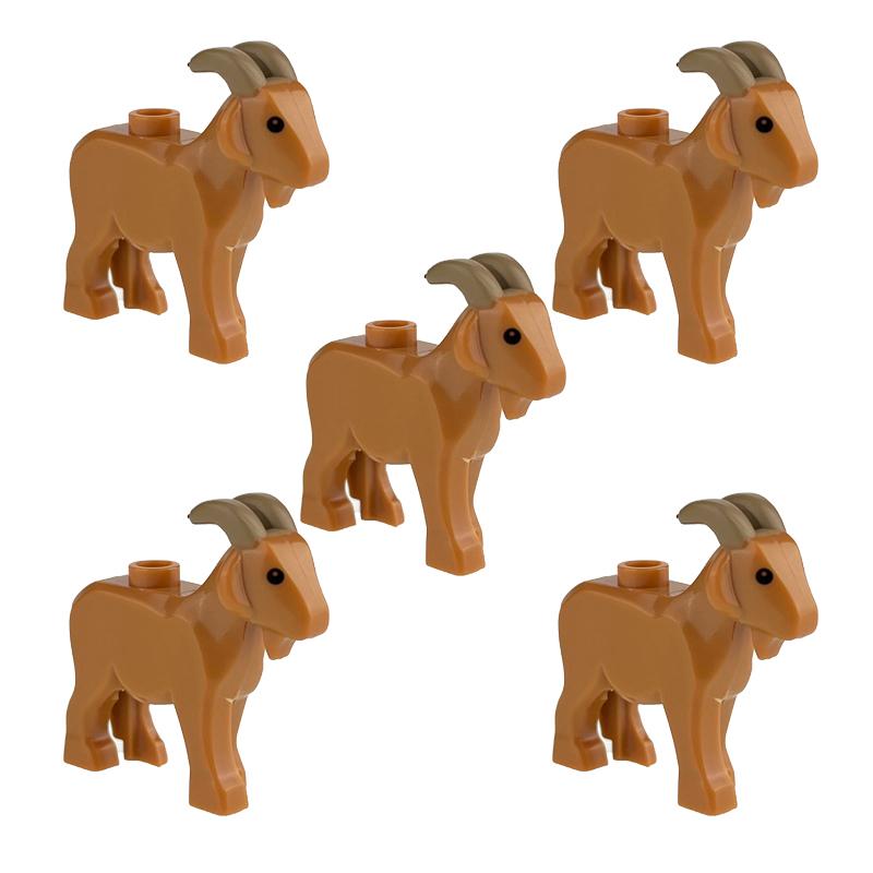 Bausteine Tiere Ziege Schaf Geflügel Rind Vieh Geflügel Küken Bauernhof Haustier Gans Vogel Zubehör Kinder Spielzeug Geschenk natürlich 5 Stück