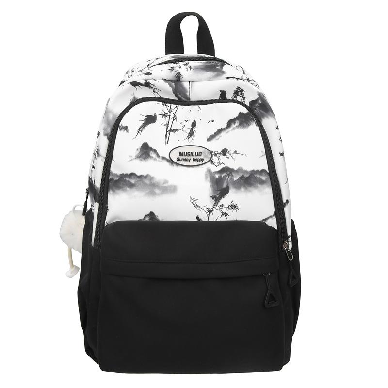 Schoolbag new fashionable small fresh backpack simple contrasting color backpack commuting Japanese students high value student schoolbag