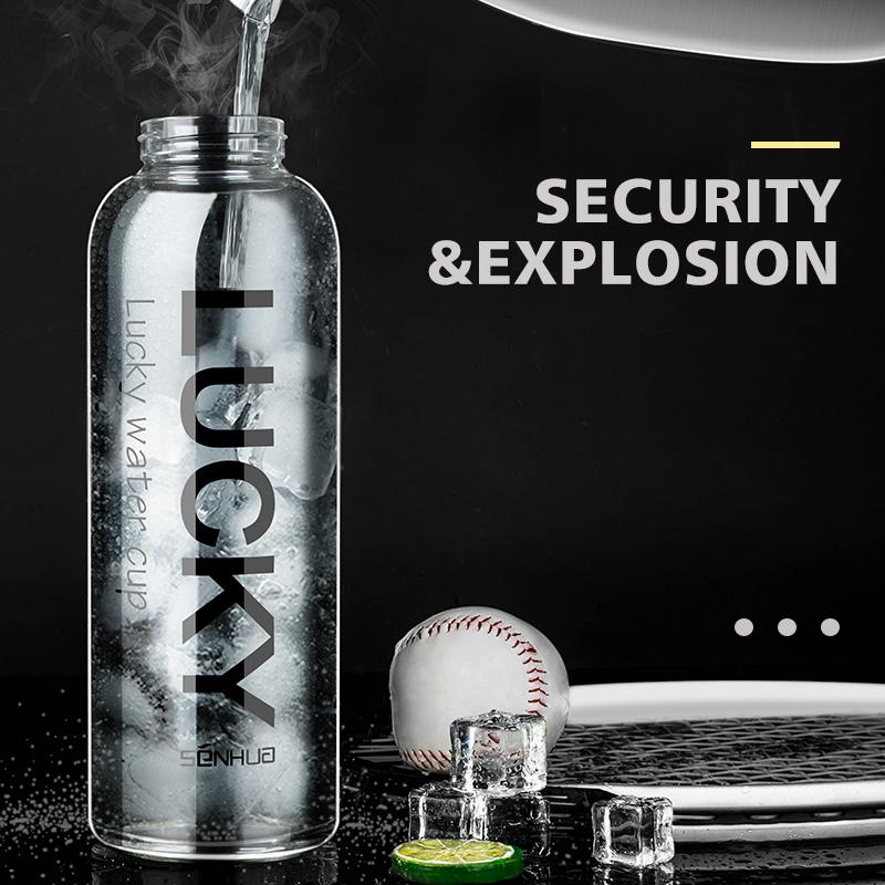 Large Capacity Glass Cups Portable Tea Milk Coffee Glass Drinks Cup With Lid And Lifting Ring Transparent Drinking Water Cup