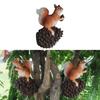 Squirrel Garden With Pinecone Ornament Handmade Resin For Party Decor Holiday