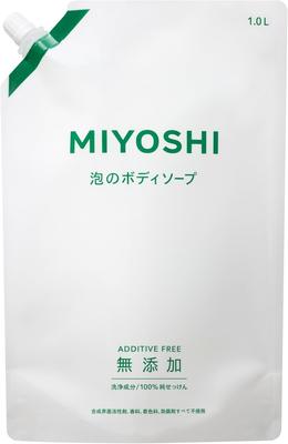 Miyoshi Seife Schaumende Körperseife 1L Ohne Zusätze Nachfüllpackung, Duftlos,