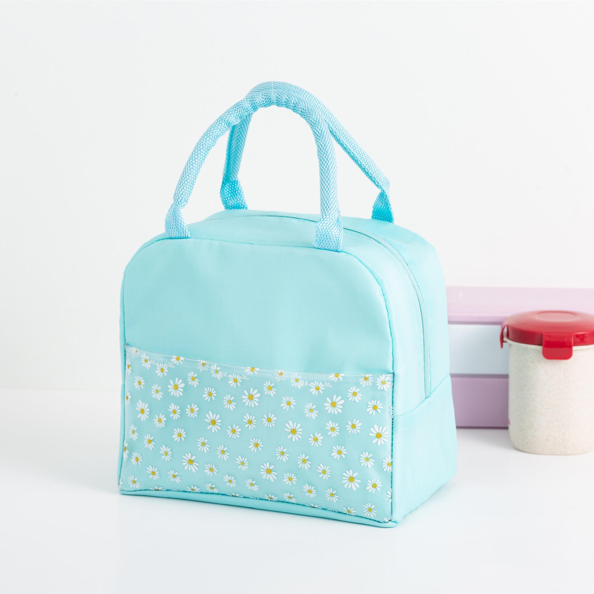 

High-Capacity Oxford Cloth Daisy Lunch Bags Insulation Thermal Travel-Friendly Food Bento Picnic Travel Cooler Tote Bag Case Handbags Practical Use