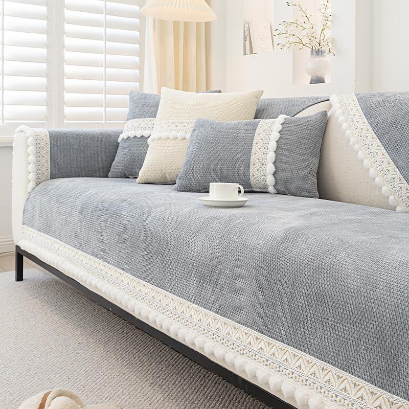 Chenille Sofa Cushion Four Seasons Universal Pure Color Simple Modern Leather Sofa Non-Slip Anti-Scratching Sofa Cover Cover Towel