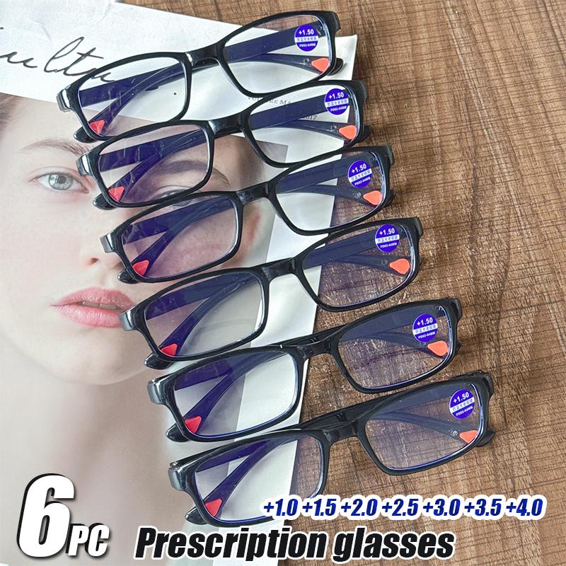 

6 шт. Спортивные очки для чтения для мужчин и женщин - Удобные, стильные очки для чтения при пресбиопии с поликарбонатными линзами, Оптом +1.0~+4.0 2