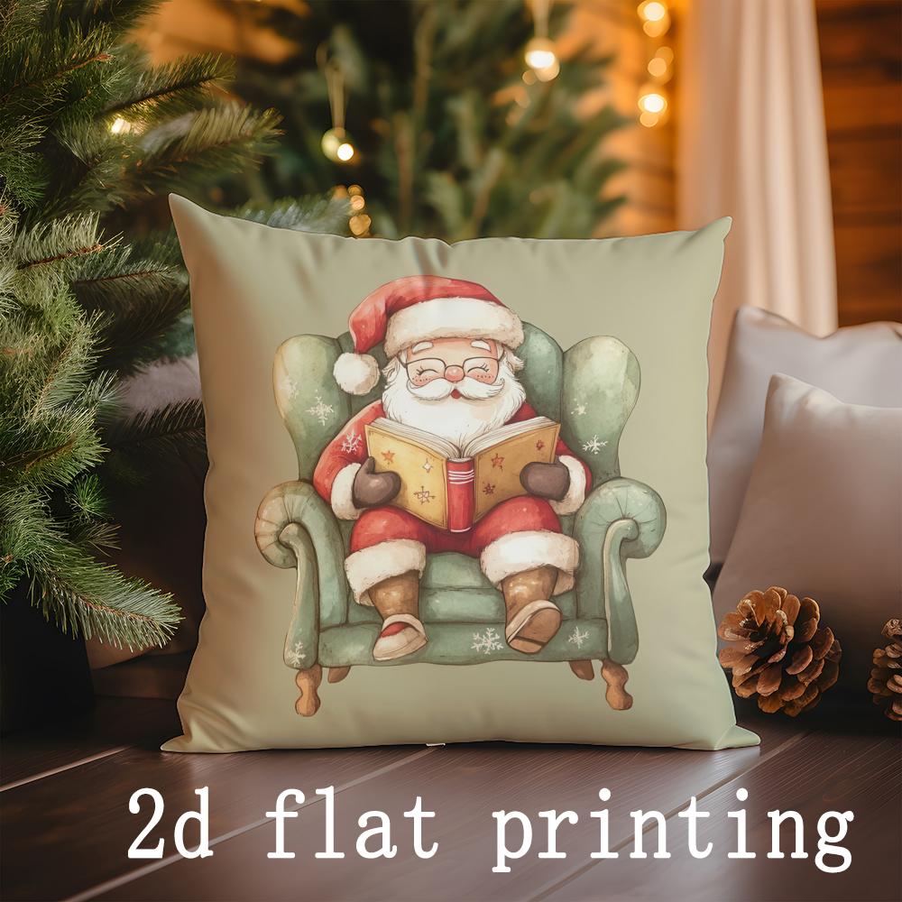 Home Decor Christmas-themed Cute Cartoon Pillow Covers Pattern Cushion Cover Suitable for Sofa Bedroom Car Pillow Cover