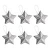6/30PCS Pentagram Christmas Hanging Pendant Silver Gold Glitter Star Xmas Tree Ornament Festive Wedding Party Home Decoration