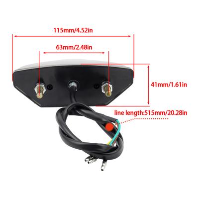 Motorcycle Taillight LED Brake Light Stop Reversing Lamp 3 Wires ATV Scooter ADV Dirt Bike Rear Tail Light Universal Accessories