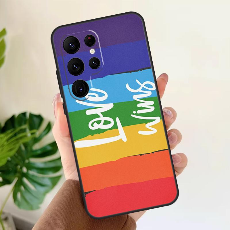 LGBT Pride Rainbow Soft Case For Samsung Galaxy S24 Ultra S21 S22 S23 S25 Plus S20 FE S9 S10 S23 FE Phone Cover