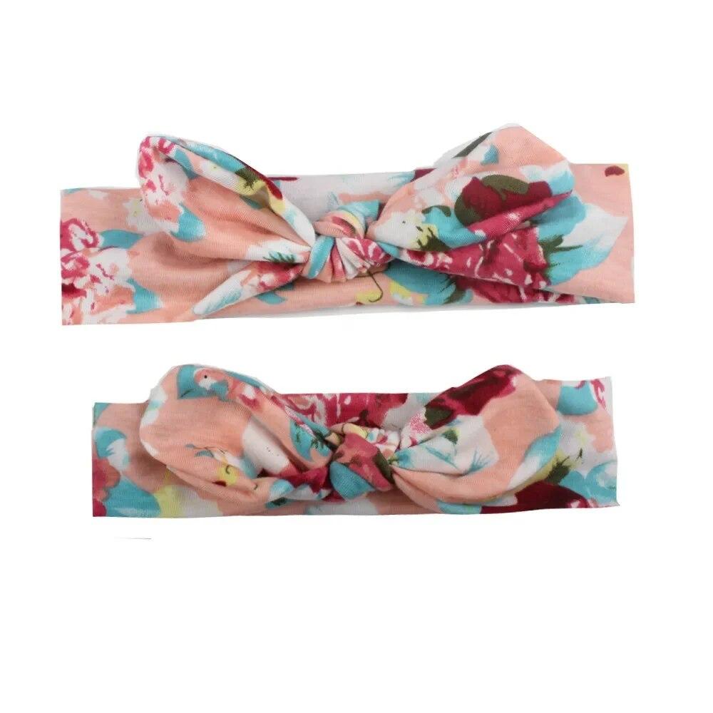2Pcs/set Mother Kids Matching Hair Band Children Turban Baby Girls Twist Knot Headbands Family Parent-Child Headwear Accessories