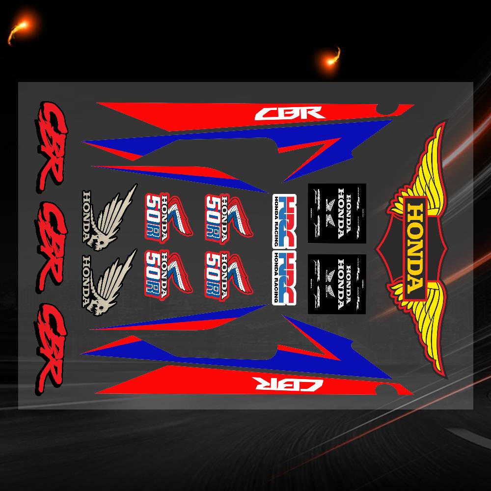 vbjhr10 honda-cbr Japanese Motorcycle Sticker Suitable for Motorcycle Body Reflective Car Sticker Helmet Decal 20x30cm