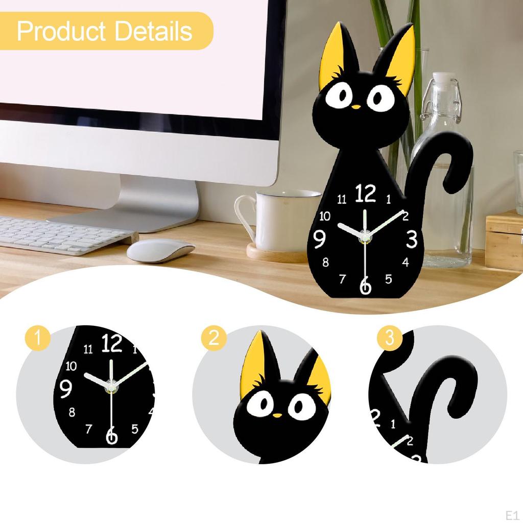 Table Clock Simple Elegant Animal Stylish Silent Decorative Desk Clocks for Living Room