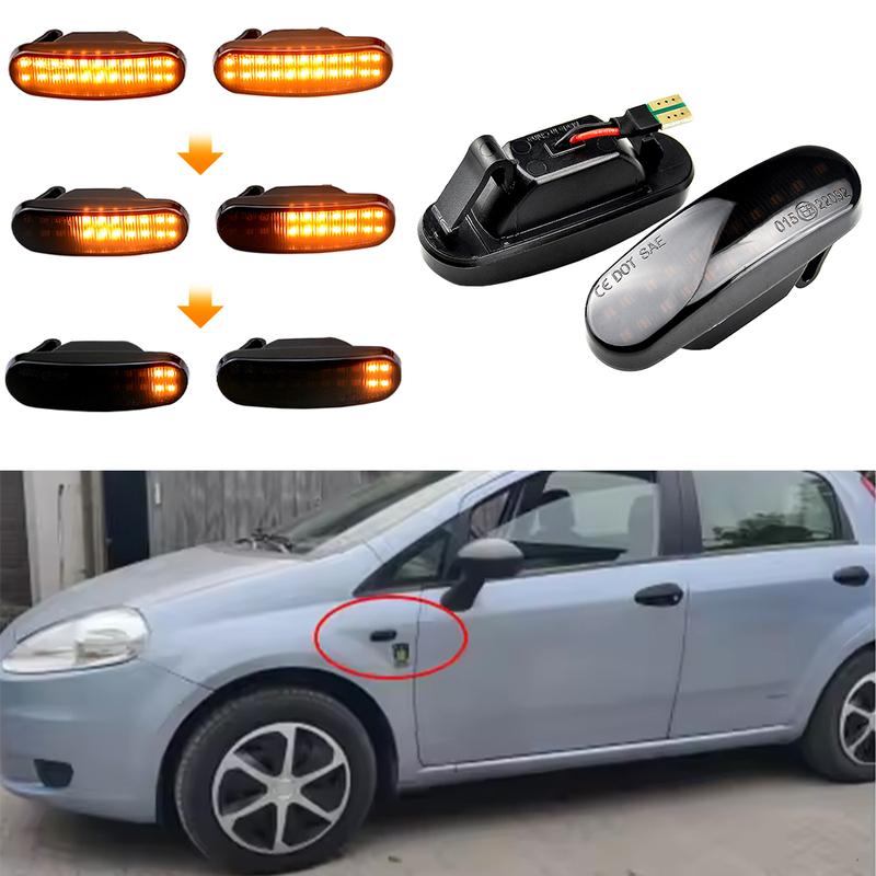 Dynamic Car LED Side Marker Light Turn Signal Lamp For Fiat Panda Punto Evo Stilo Qubo Peugeot Citroen Lancia M(350)
