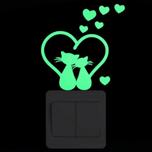 Switch Decoration Luminous Stickers Kids Room Wall Laptop Fridge Desk Car Home Decor Vinyl Decal Car/Fairy/Moon Stars/Bulb/Dog..