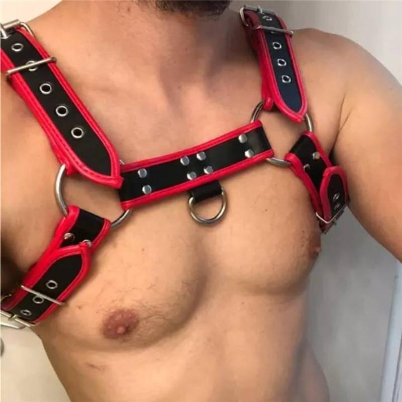 Leather Fetish Gay Bdsm Men Harness Belts Adjustable Sexual Gay Bondage Clothing Body Chest Harness Straps