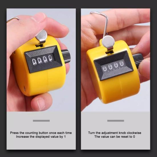 Handheld Tally Counter 4-Digit Number Clicker Counter Coaching Knitting Fishing Golf