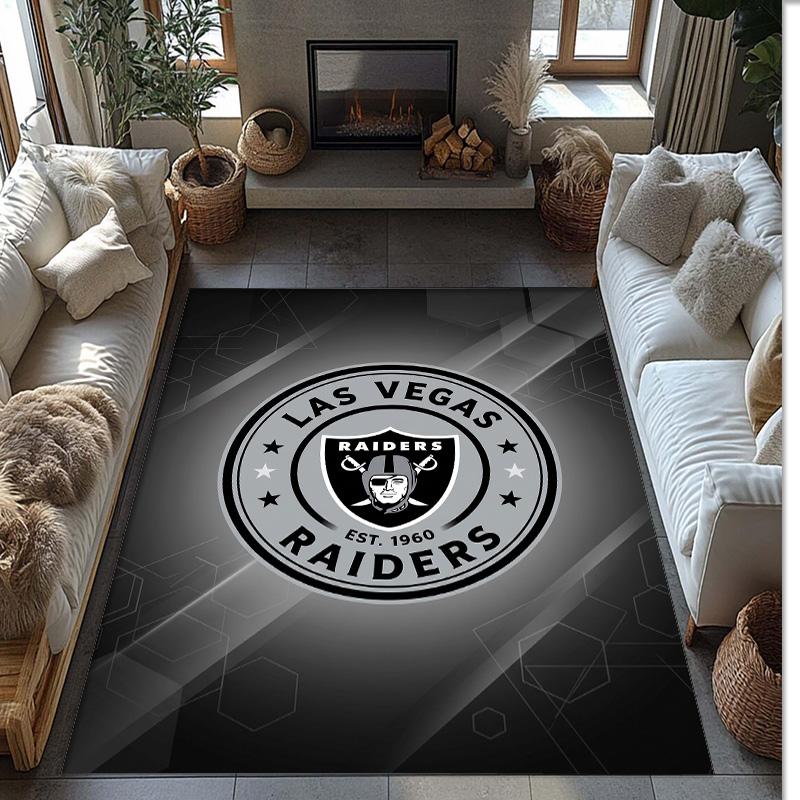 Las Vegas Raiders Crystal Velvet Carpet Soft Anti?Slip Floor Mat Comfortable Home Living Room Bedroom Decor Rug