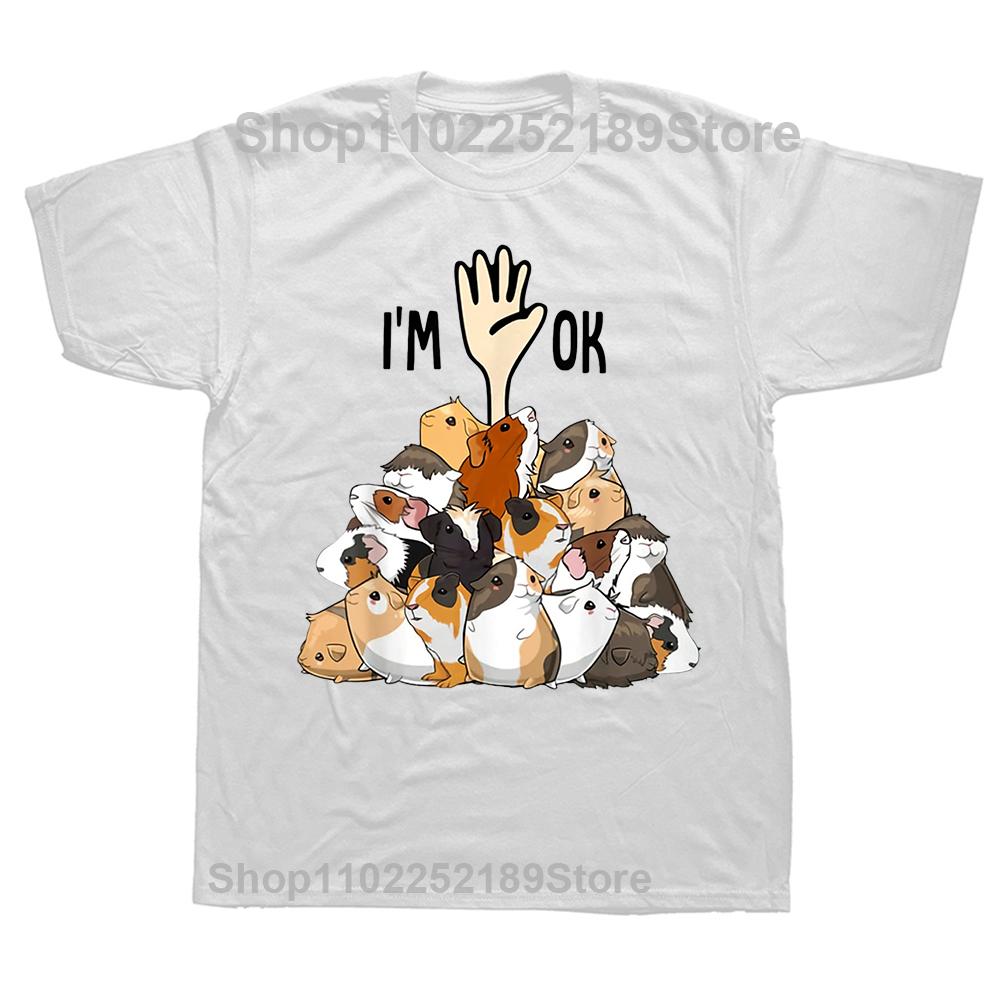 Guinea Pig Lover Pet Potato Print Funny Cotton Men T-shirt Cute Tshirt Summer Fashion Cartoon Top Shirts Punk Male T Shirt