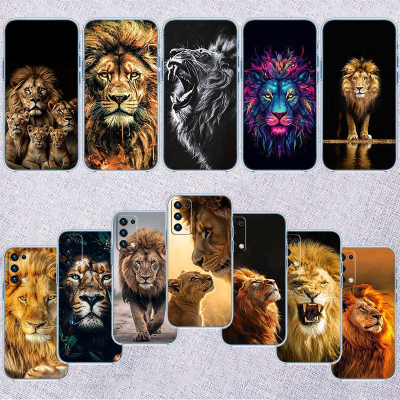 Animal Lion Transparent Phone Case for Motorola Moto G7 G8 G9 G84 G85 G73 G24 G15 Z2 Play Power Plus