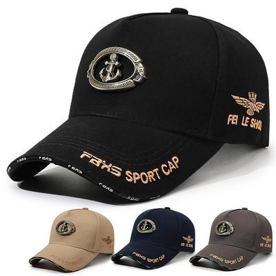 Spring Autumn Men's Baseball Cap Metal Anchor Embroidered Sunshade Cap Men's Outdoor Cap
