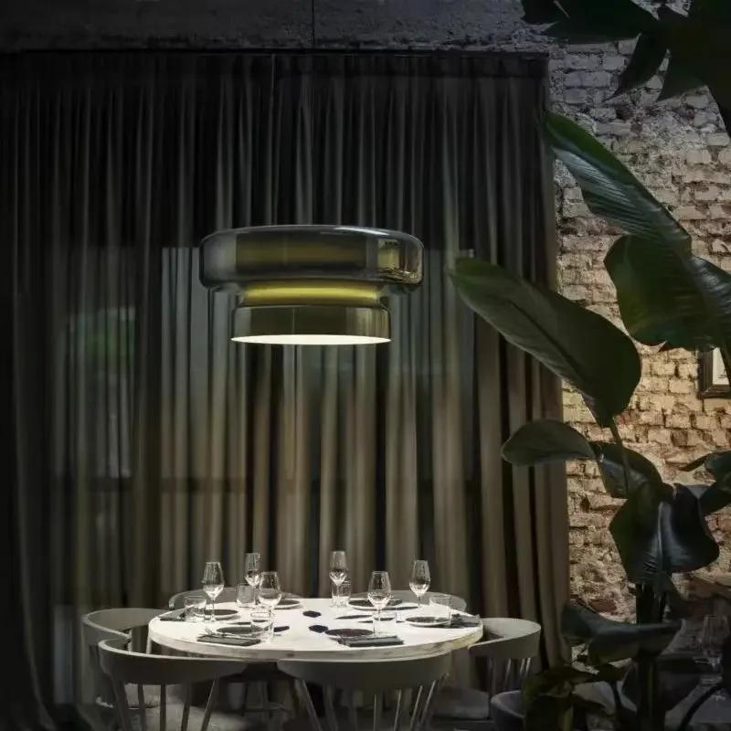 Modern restaurant LED pendant light colorful circular glass pendant light living room bedside home decoration lighting fixtures