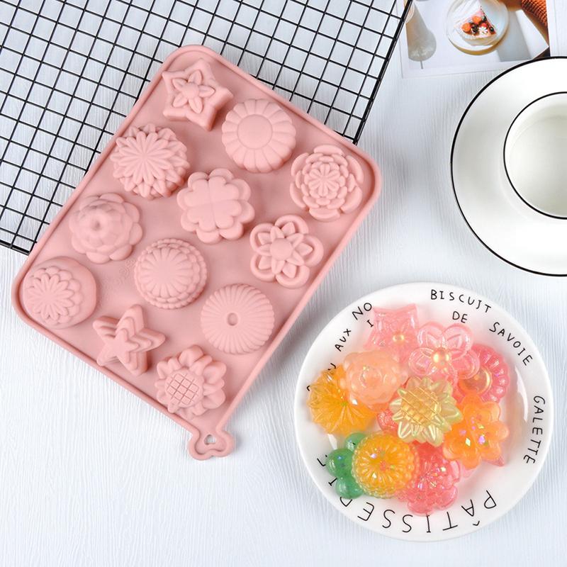 Flower Molds Silicone Daisy Flower Fondant Chocolate Molds Floral Sunflower Tulip Daisy Candy Baking Accessories Cake Tools