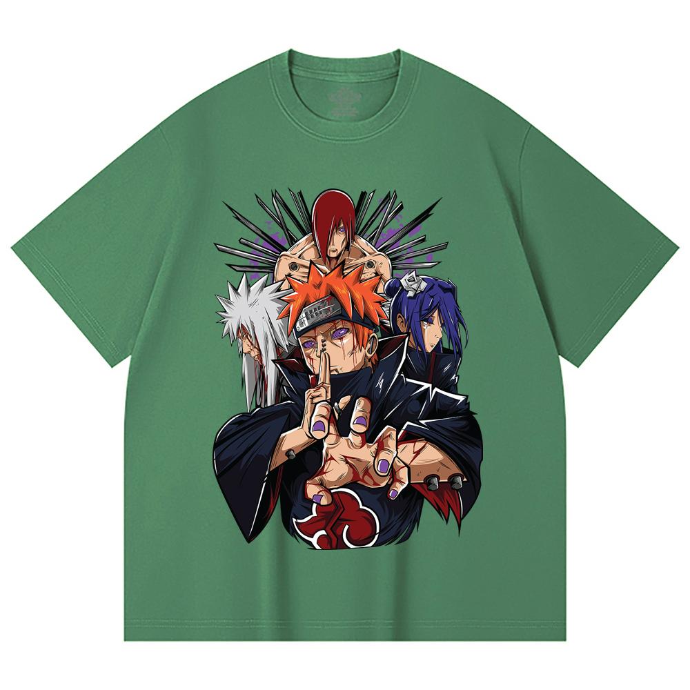 230 Gsm 100% Cotton Naruto V10 Pain Print Unisex Heavy Cotton T Shirt