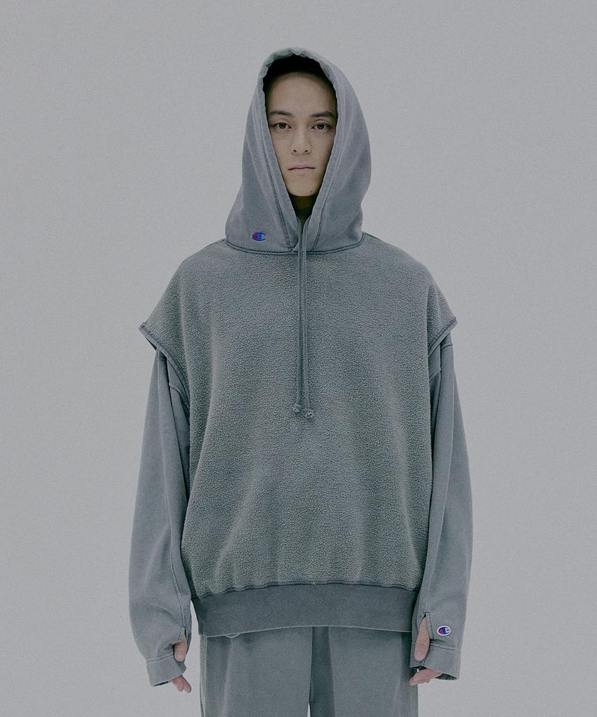 CHAMPION X N.Hollywood Reversible Hooded Sleeveless Dark Grey