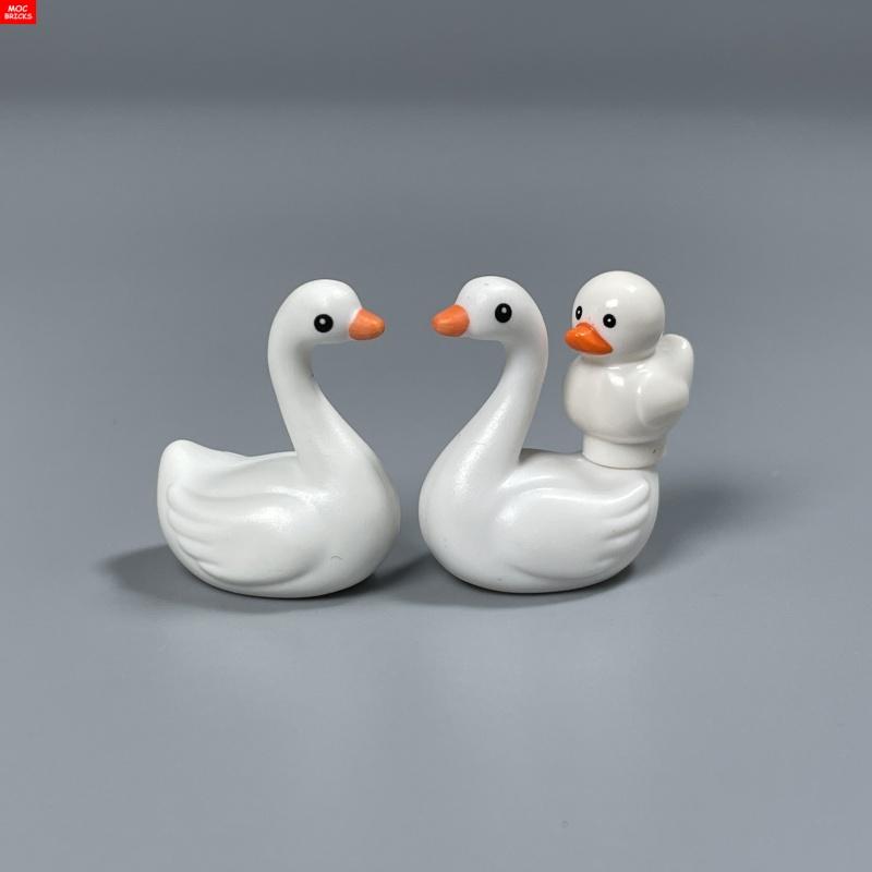 Ladrillos MOC Escena de Selva Bosque Animal Terrestre Cisne Conejo Ratón Pájaro Perro Ensamblar Bloques de Construcción Juguetes para Niños Muñeca de Plástico