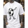 European Size Loose-Fit Dancing Soccer Ball Mascot T-Shirt - Casual Streetwear Short-Sleeve Round Neck Shirt Suitable for Friends and Family