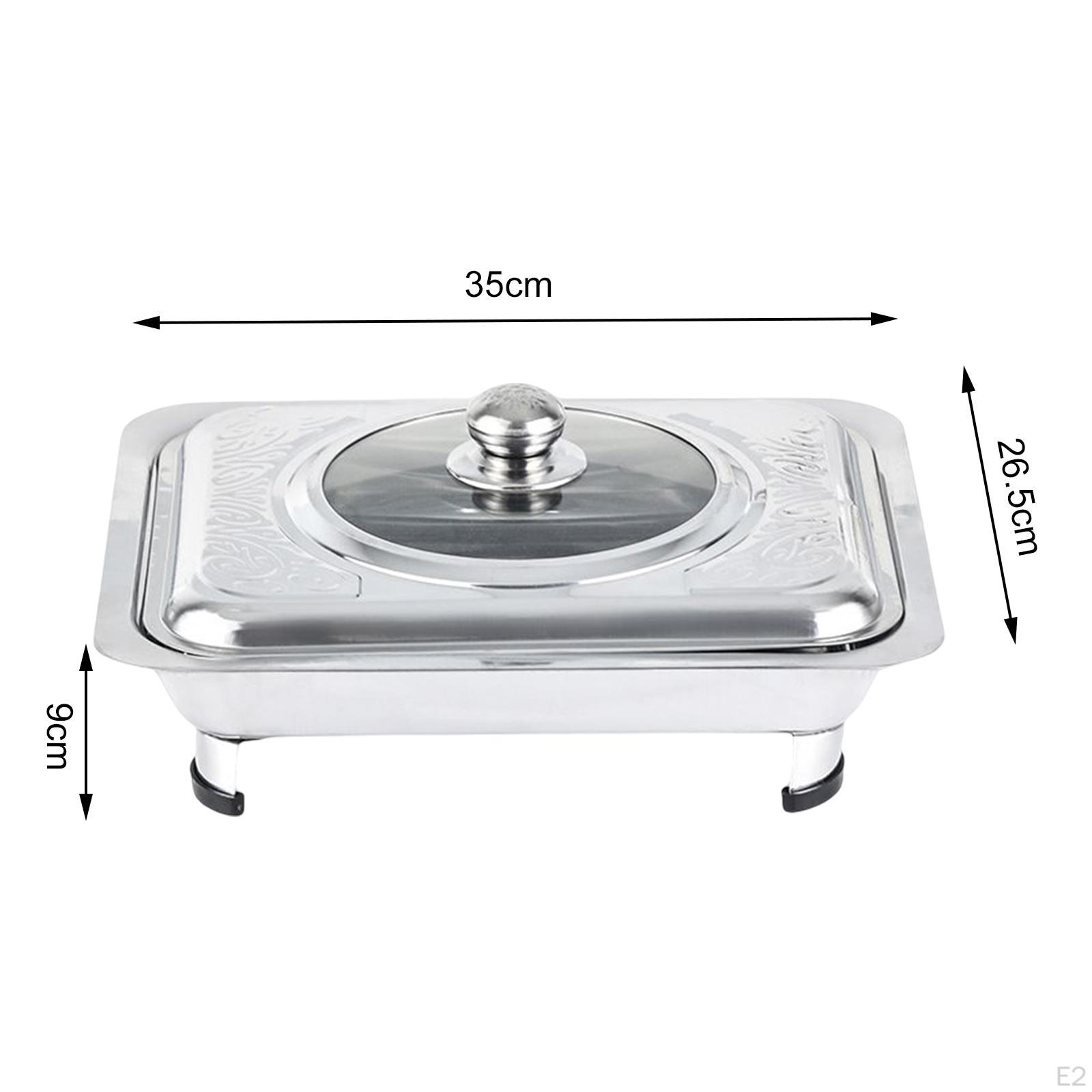 Прямоугольная раковина из нержавеющей стали с подносом с подогревом для званых обедов — фото 7