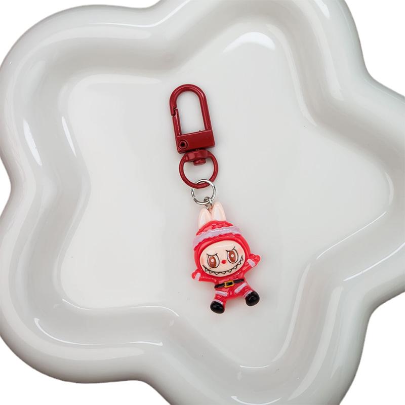 1/6Pcs Key Chains Hanging Cartoon Pendant Cute Backpack Pendant Christmas Gift Christmas Series Rabbit Keychain