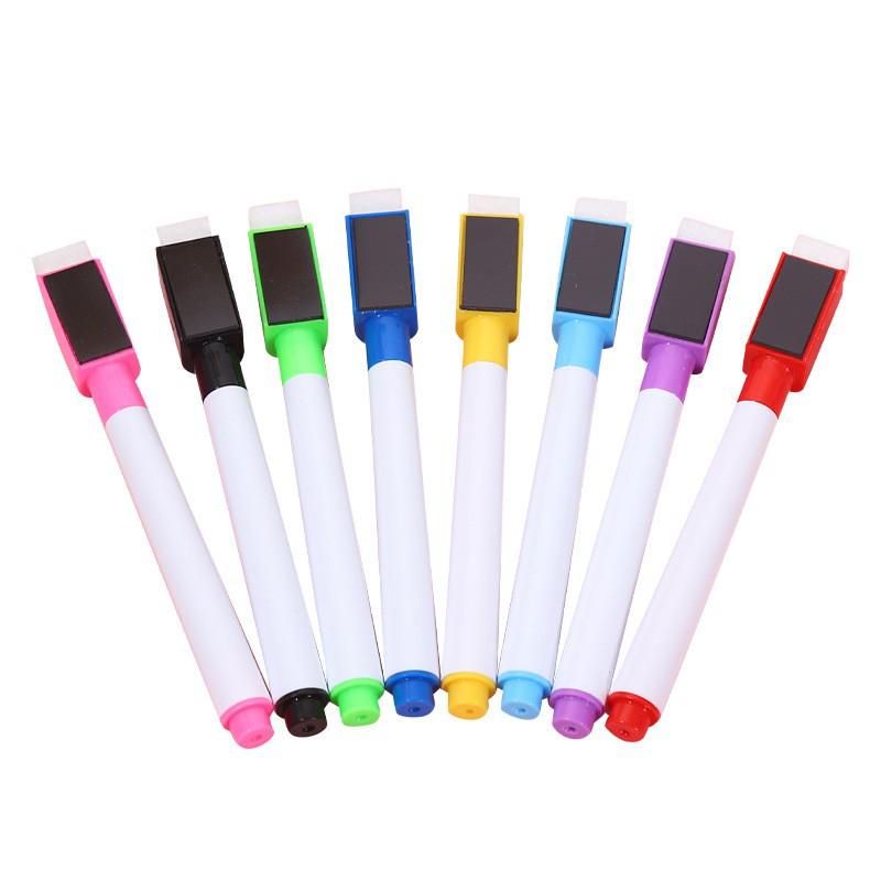 Magnetic Erasable Whiteboard Marker with Brush - Water-based, Colorful, Ideal for Teachers and Children's Drawing Boards