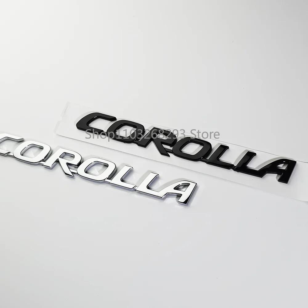 3D glossy black silver letters For  Corolla Trunk Emblem Badge Stickers  car accessories modified car sticker