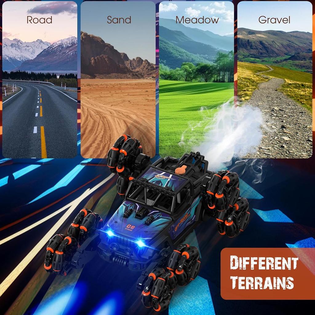 8WD Gesture Sensing Stunt Rc Cars,Toys for Ages 8-13 Remote Control Climbing Car,2.4Ghz Hand Controlled Rc Car with Spray 360 Rotation for 8 9 10 11