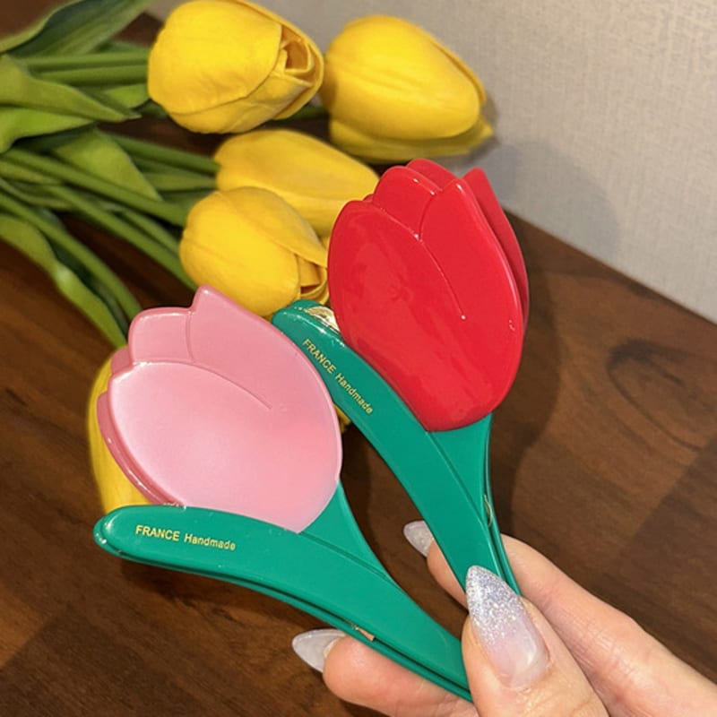 

mosxe Tulip hair clip (2color) red