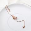 Cute Romantic Angel Wings Heart Bracelets for Women Elegant Rose Gold Stainless Steel Link Chain Birthday Party Gift Jewelry