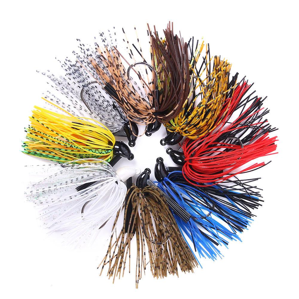 1PC Fishing Lure 10g Head Metal Bait With Rubber Skirt Artificial Wobbler Buzzbait Jigging Lure Spinner Bait Fishing Stuff