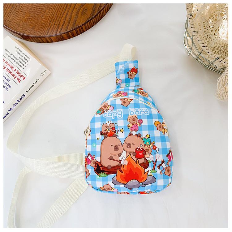 Printed Cartoon Capybara Children Shoulder Bags Fashion Outdoor Bag Crossbody