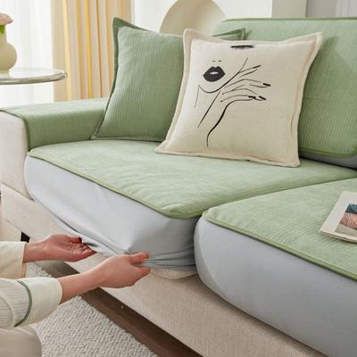 Elastischer Dicker Chenille Sofa Sitzbezug Einfarbig Rutschfest Sofakissenbezüge Kissen Couch Überwurf Volle Abdeckung Haustiere