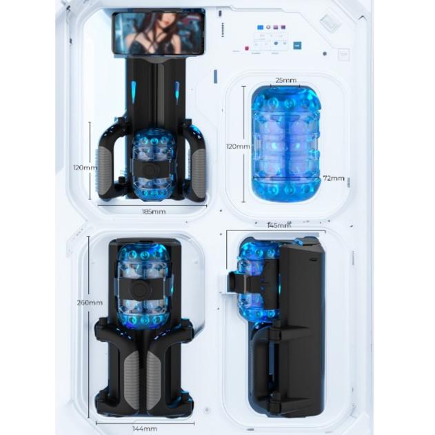 Male Masturbators Adults Sex Toy for Men Hands Free Pocket Pussy with Thrusting Distance Automatic Masturbators with Foldable Handle Blowjob Machine