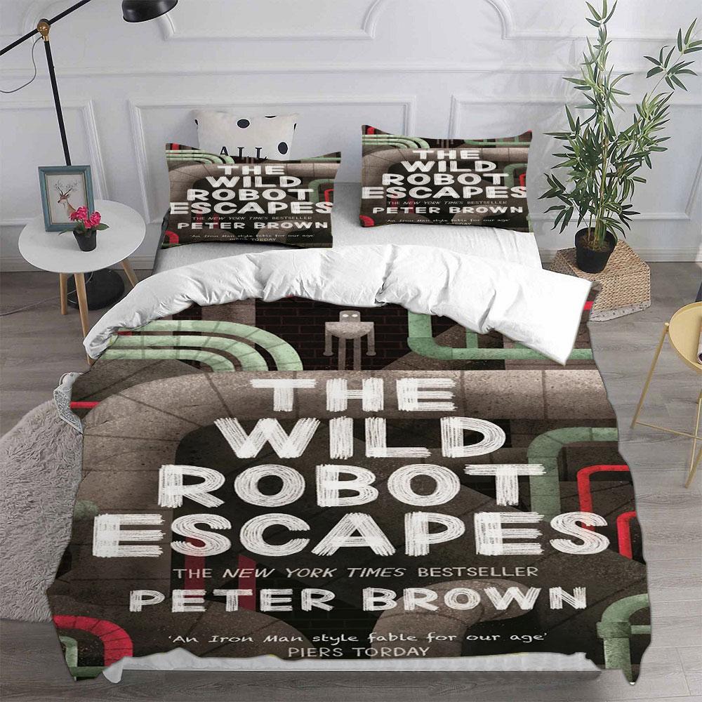 The Wild Robot (2024) Bedding Sets Bed Cover Comforter Duvet Cover Pillow Case 2-3 Pieces Sets Kids Adult Bedroom Decor