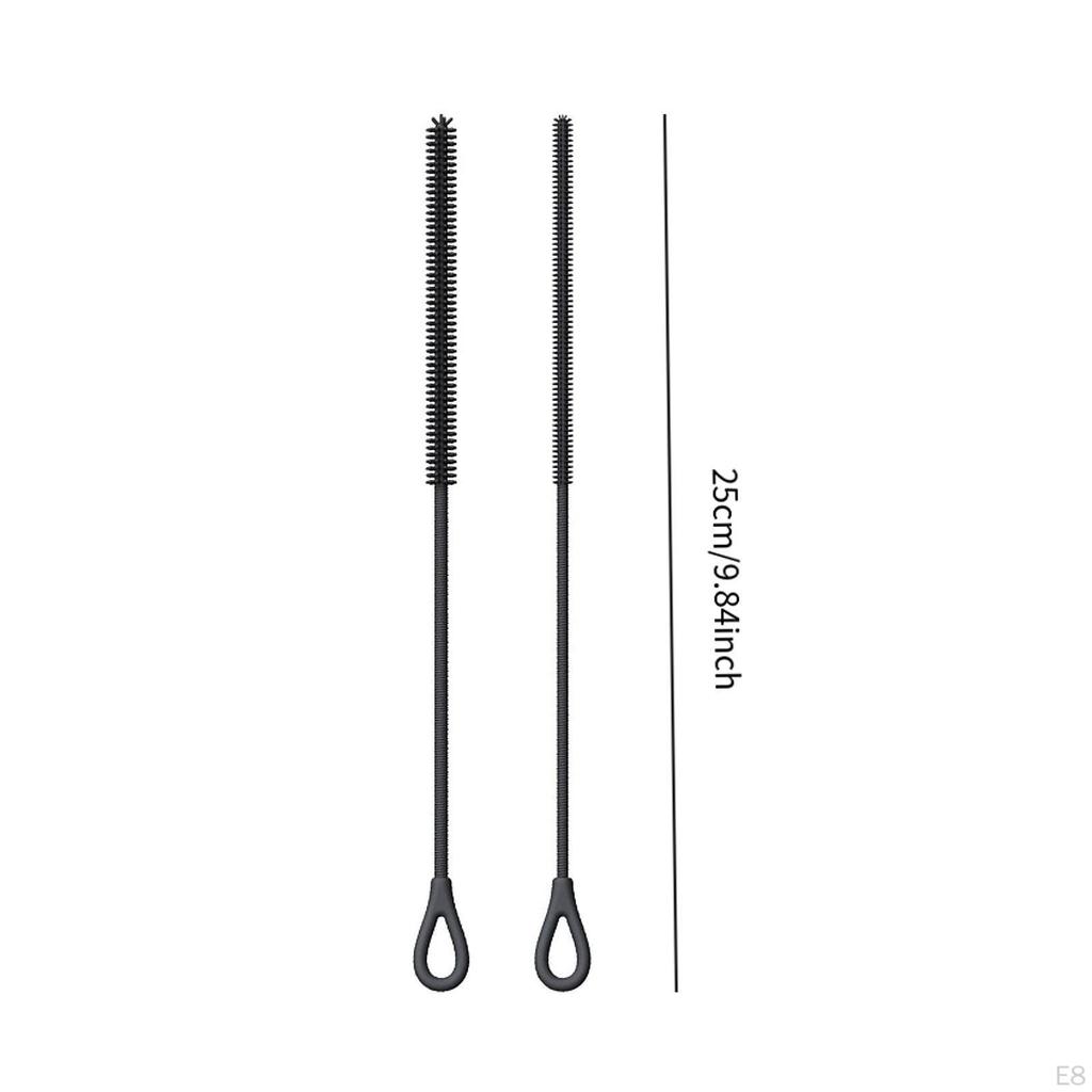2 Pieces Silicone Straw Brushes Long Lightweight Portable Reusable Bottle for