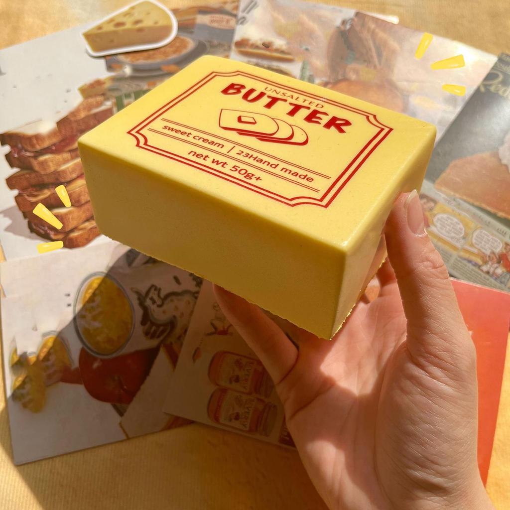 Squishy Simulated Butter Block Squeeze Toy Soft Stress Relief Slow Rising Sensory Fidget Toy Gifts for Anxiety ADHD Autism Kids