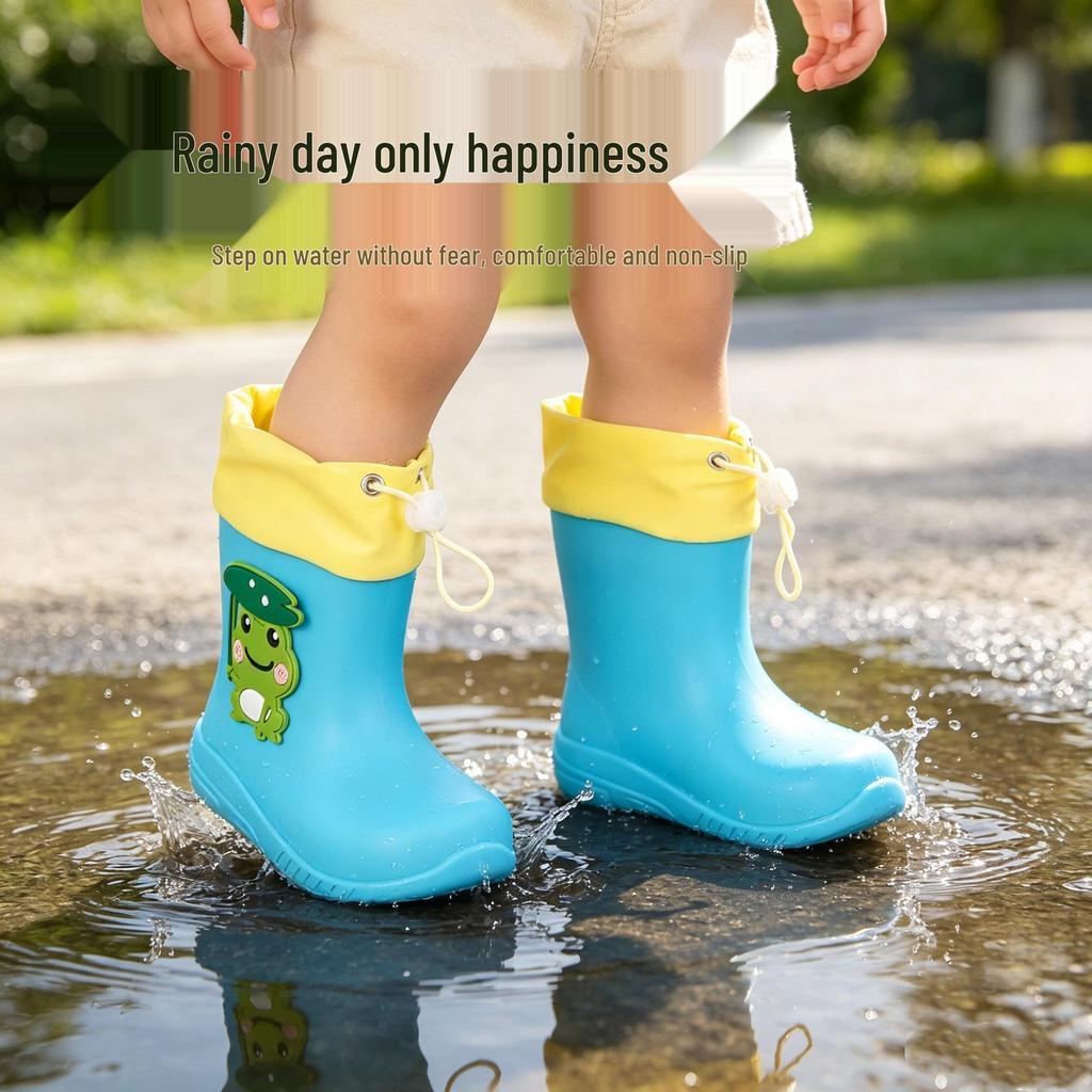Cartoon Frog Children's Waterproof Rain Boots for Kids & Toddlers