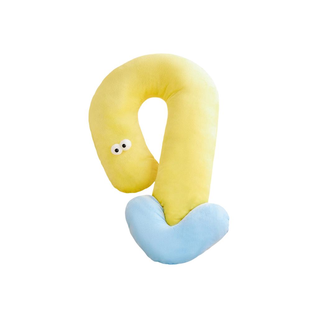 Niedriges Fragezeichenförmiges Katzenkissen, Weiches Haustier-Nackenkissen für Katzen, Ergonomische Halswirbelstütze Haustierbettmatte, Plüsch-Katzenkissen mit PP-Baumwolle