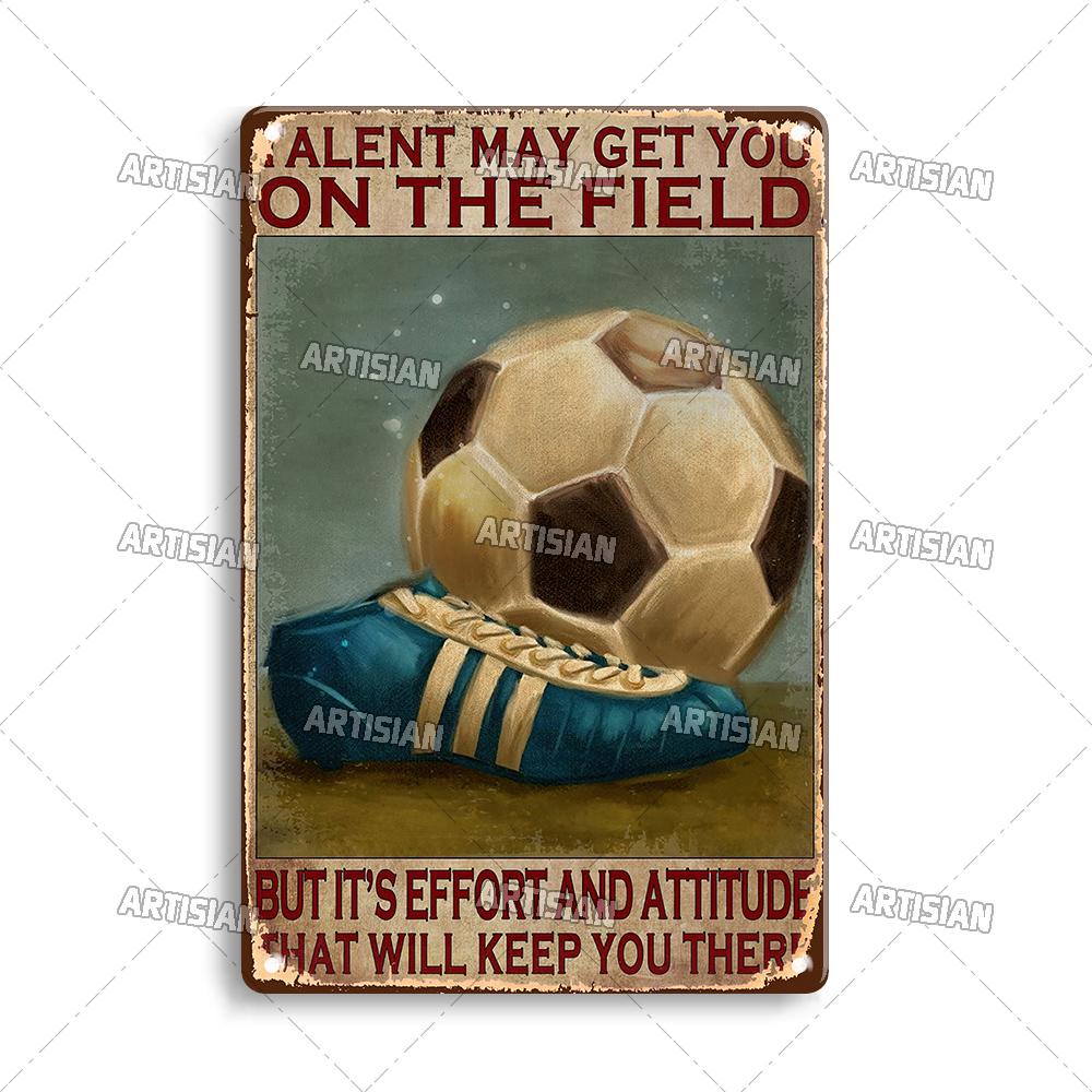 Artisian Football Metal Sign Sport Retro Tin Poster Vintage Decorative Plate Wall Decor Garage Bar Pub Club Hotel Cafe Kitchen
