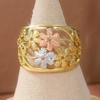 Graceful Charms Finger Rings Delicate Hollow-out Flower Design Accessories for Women Luxury Sweet Jewelry for Daily Life