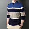 Long Sleeve Men's T-shirt Spring and Autumn New Middle-aged and Young Lapel Slim Cotton Base Shirt Men's Polo Shirt